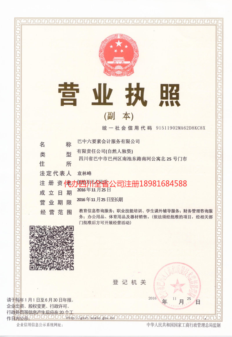 阜阳阜阳六要素会计服务有限公司